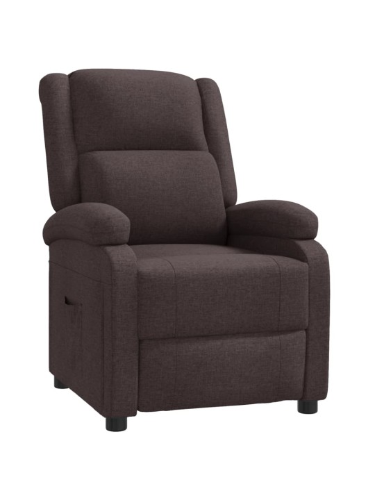 Polohovací křeslo tmavě hnědé textil