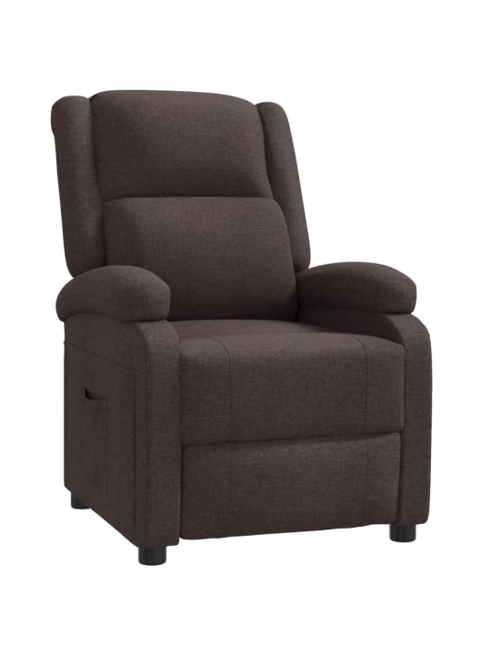 Polohovací křeslo tmavě hnědé textil
