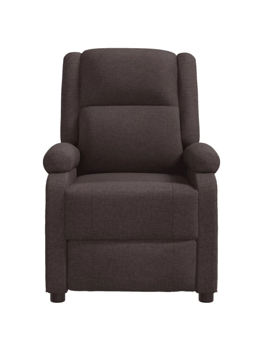 Polohovací křeslo tmavě hnědé textil