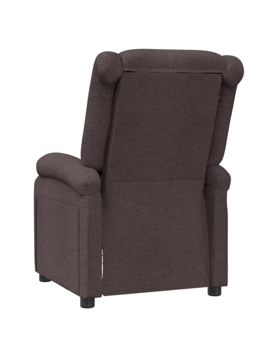 Polohovací křeslo tmavě hnědé textil