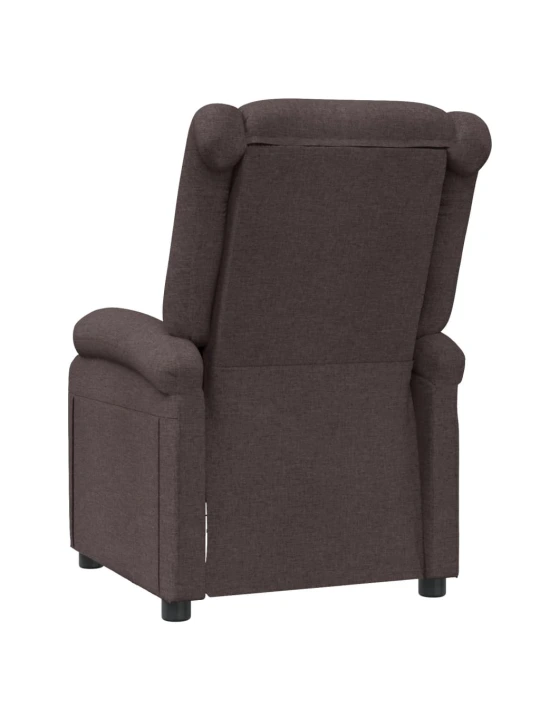 Polohovací křeslo tmavě hnědé textil