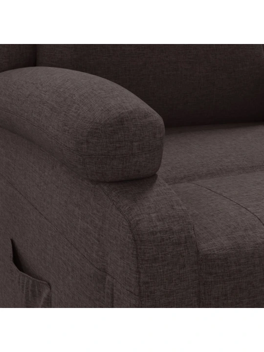 Polohovací křeslo tmavě hnědé textil