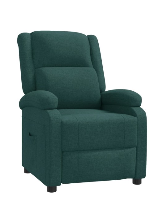 Polohovací křeslo tmavě zelené textil