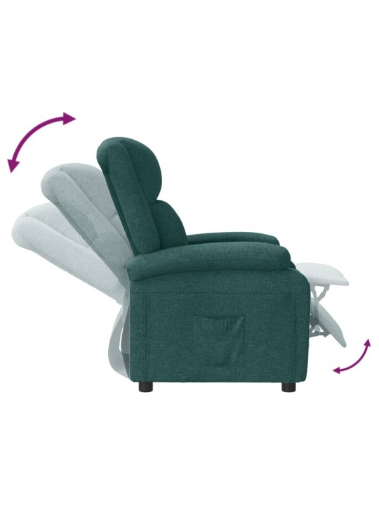 Polohovací křeslo tmavě zelené textil