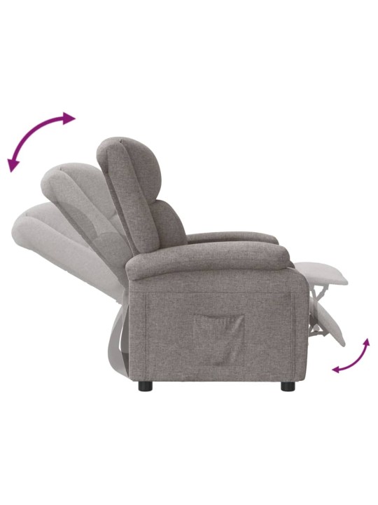 Polohovací křeslo taupe textil