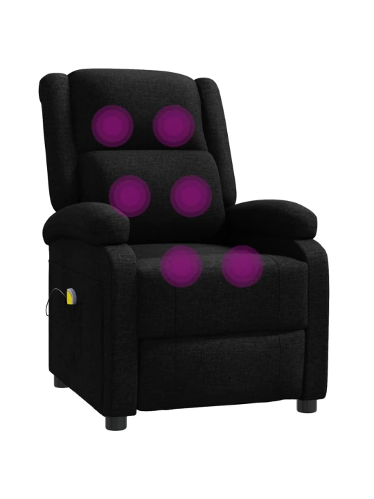 Masážní křeslo ušák černé textil