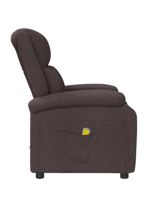 Masážní křeslo ušák tmavě hnědé textil