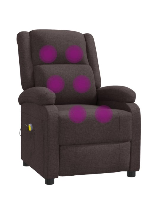 Masážní křeslo ušák tmavě hnědé textil
