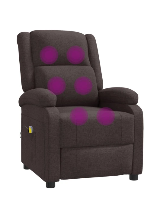 Masážní křeslo ušák tmavě hnědé textil