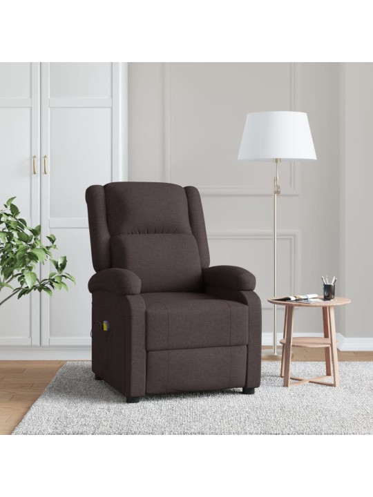 Masážní křeslo ušák tmavě hnědé textil