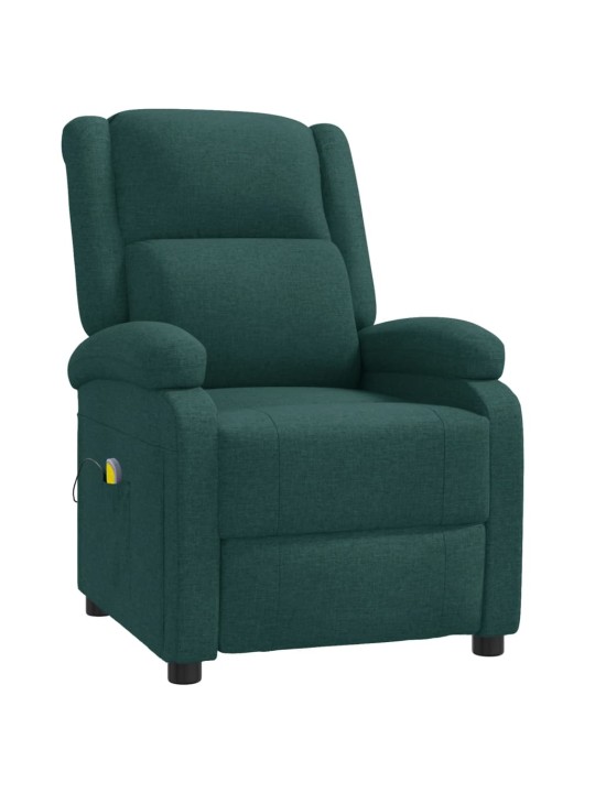 Masážní křeslo ušák tmavě zelené textil