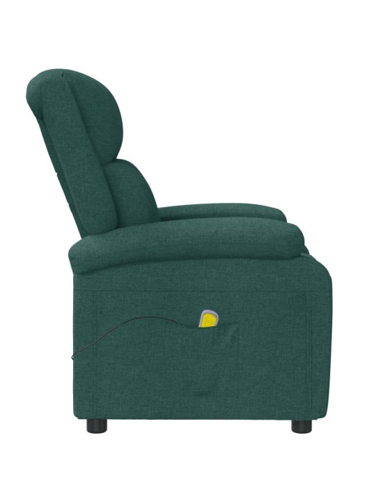 Masážní křeslo ušák tmavě zelené textil