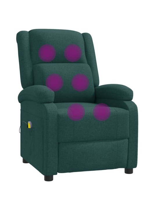 Masážní křeslo ušák tmavě zelené textil