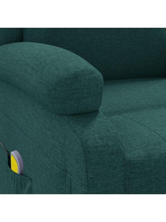Masážní křeslo ušák tmavě zelené textil