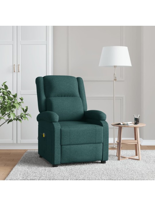 Masážní křeslo ušák tmavě zelené textil