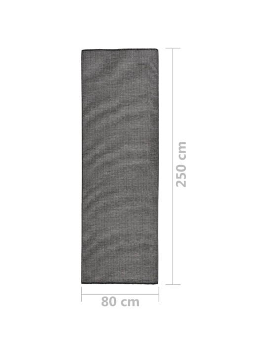 Venkovní hladce tkaný koberec 80 x 250 cm šedá
