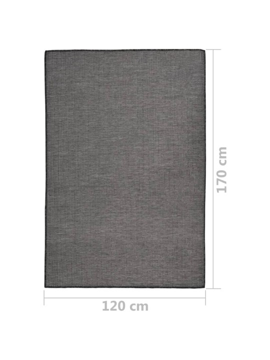 Venkovní hladce tkaný koberec 120x170 cm šedá