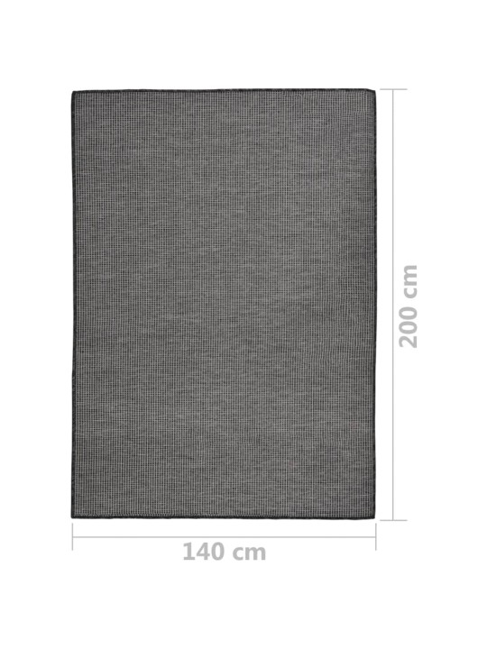 Venkovní hladce tkaný koberec 140x200 cm šedá