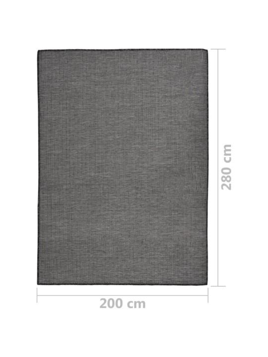 Venkovní hladce tkaný koberec 200x280 cm šedá