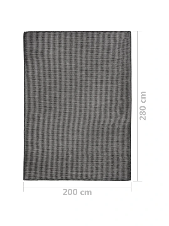 Venkovní hladce tkaný koberec 200x280 cm šedá