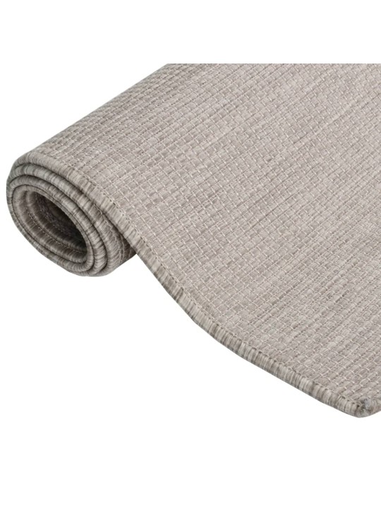 Venkovní hladce tkaný koberec 80x150 cm taupe