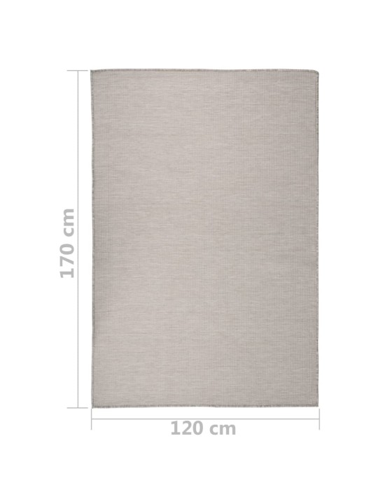Venkovní hladce tkaný koberec 120x170 cm taupe