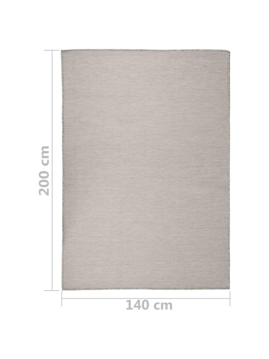 Venkovní hladce tkaný koberec 140x200 cm taupe