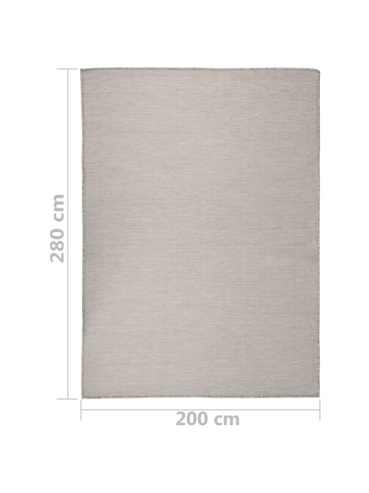 Venkovní hladce tkaný koberec 200x280 cm taupe