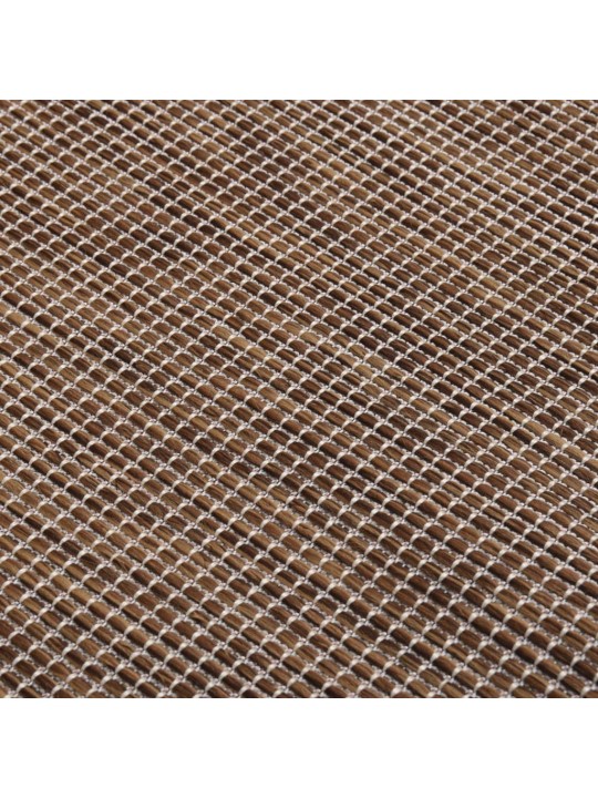 Venkovní hladce tkaný koberec 140x200 cm hnědá