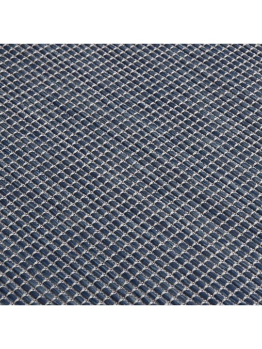 Venkovní hladce tkaný koberec 100x200 cm modrá