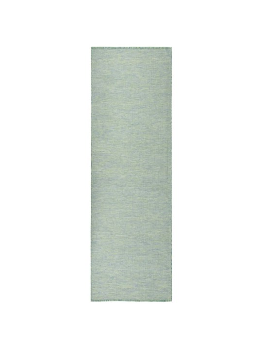 Venkovní hladce tkaný koberec 80x250 cm tyrkysová