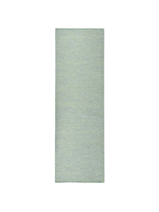 Venkovní hladce tkaný koberec 80x250 cm tyrkysová