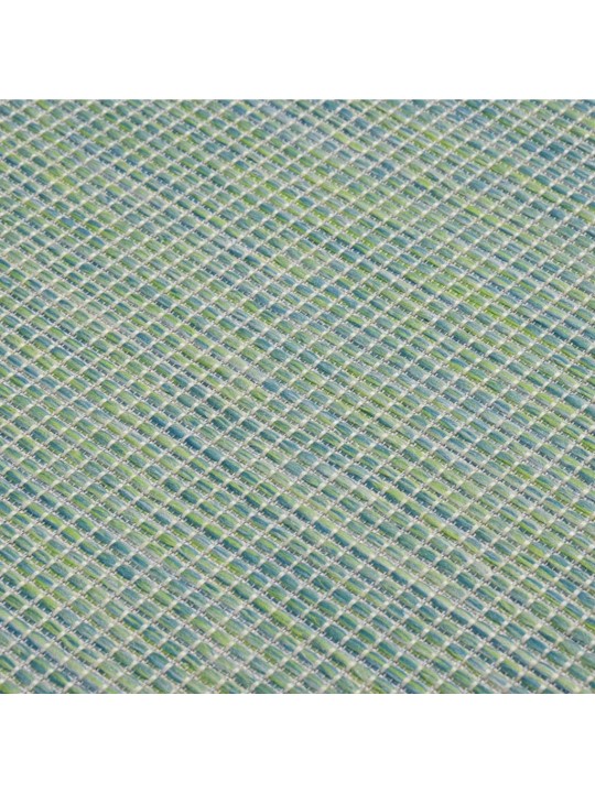 Venkovní hladce tkaný koberec 80x250 cm tyrkysová