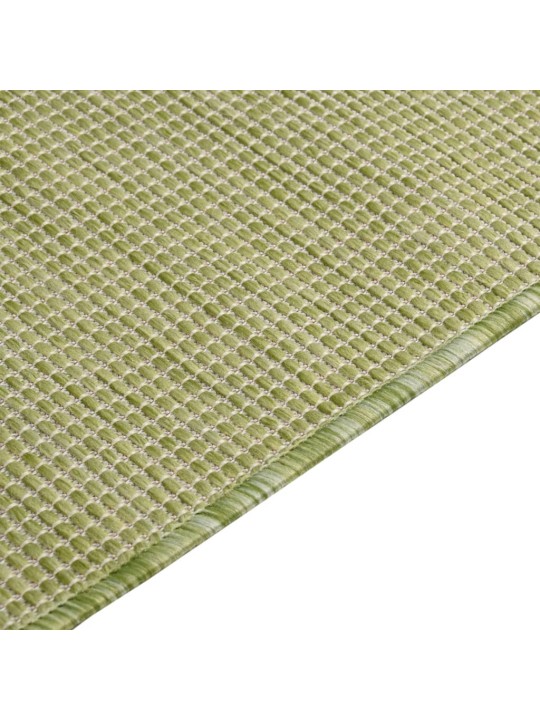 Venkovní hladce tkaný koberec 80 x 250 cm zelená