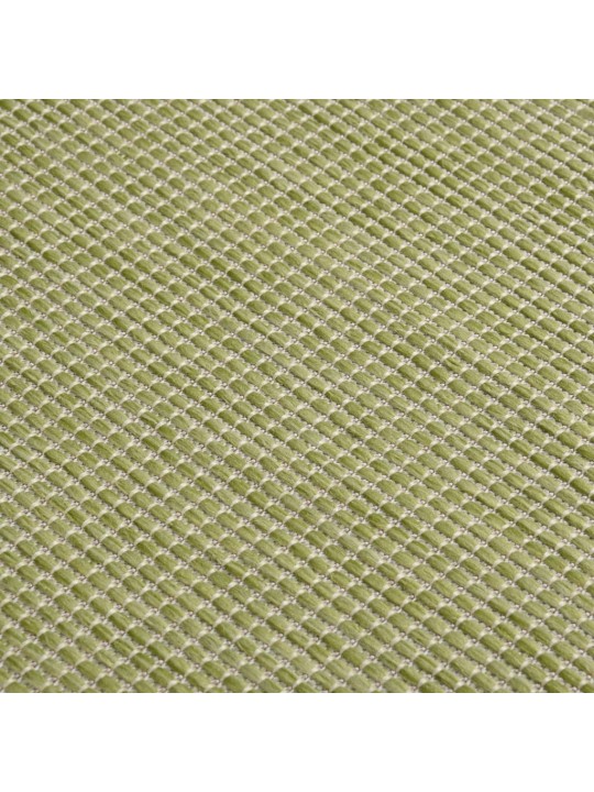 Venkovní hladce tkaný koberec 80 x 250 cm zelená