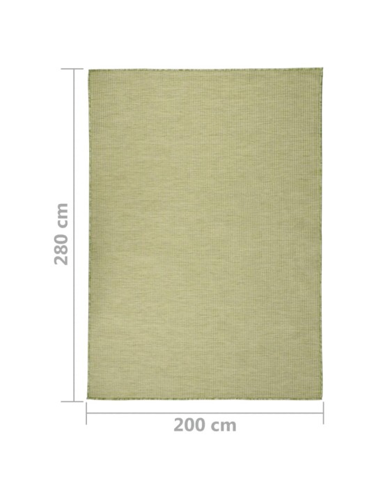 Venkovní hladce tkaný koberec 200x280 cm zelená