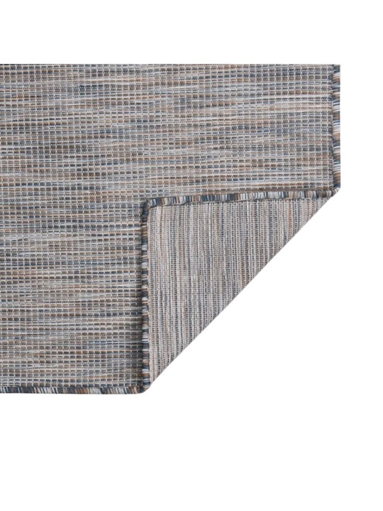 Venkovní hladce tkaný koberec 80 x 150 cm hnědý a modrý