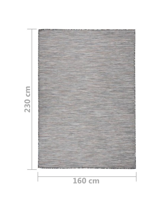 Venkovní hladce tkaný koberec 160x230 cm hnědý a modrý