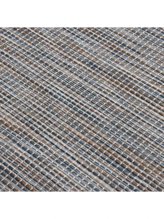 Venkovní hladce tkaný koberec 200x280 cm hnědý a modrý
