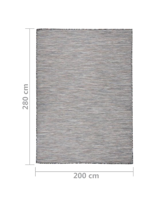 Venkovní hladce tkaný koberec 200x280 cm hnědý a modrý