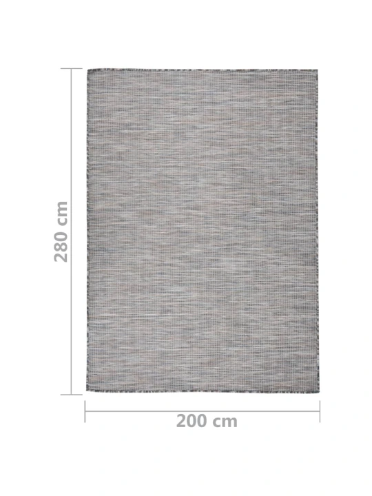 Venkovní hladce tkaný koberec 200x280 cm hnědý a modrý