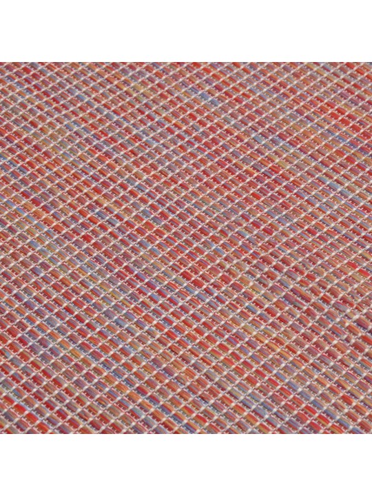 Venkovní hladce tkaný koberec 120x170 cm červená