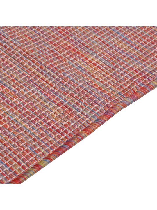Venkovní hladce tkaný koberec 200x280 cm červená