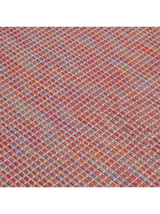Venkovní hladce tkaný koberec 200x280 cm červená