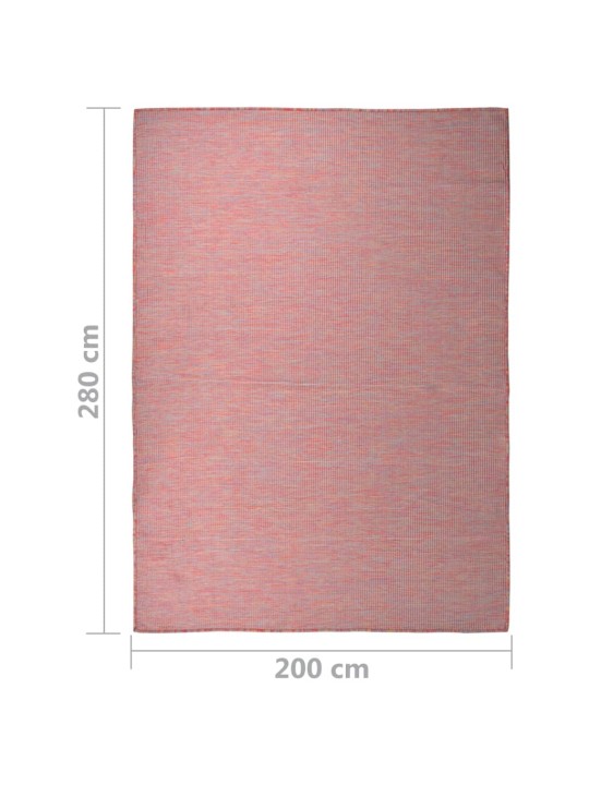 Venkovní hladce tkaný koberec 200x280 cm červená