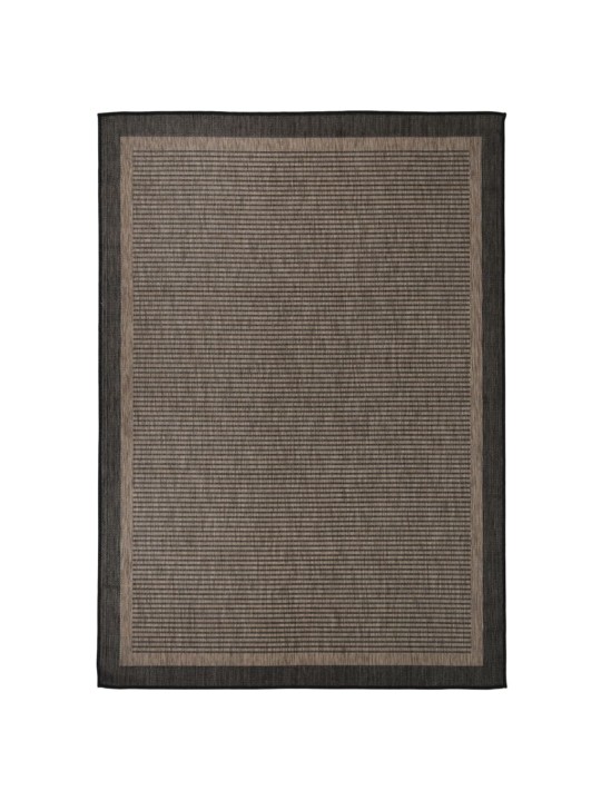 Venkovní hladce tkaný koberec 140x200 cm tmavě hnědá