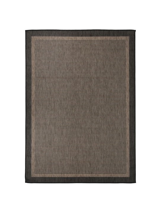 Venkovní hladce tkaný koberec 200x280 cm tmavě hnědá