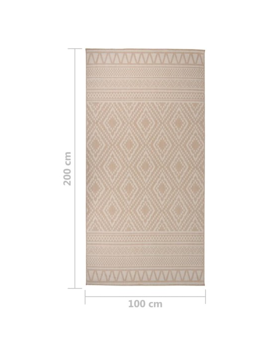 Venkovní hladce tkaný koberec 100x200 cm hnědá pruhy