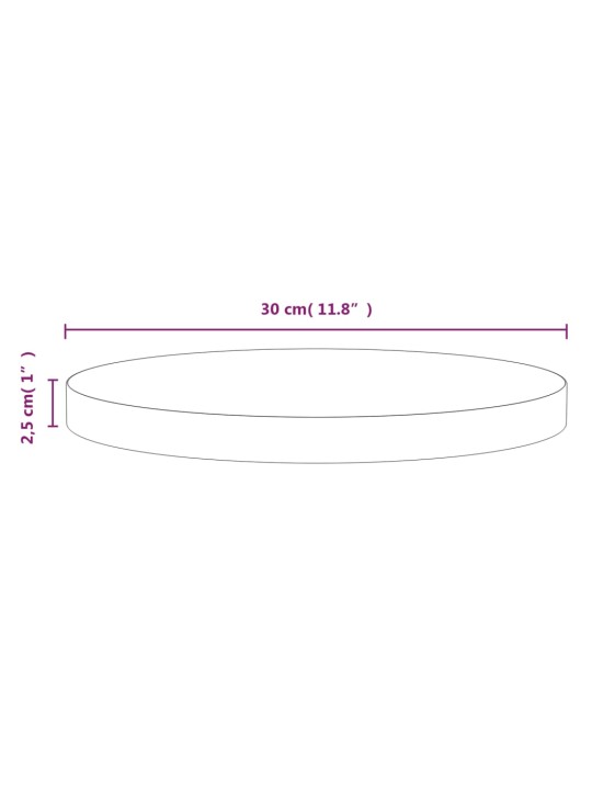 Stolní deska Ø 30 x 2,5 cm masivní borové dřevo