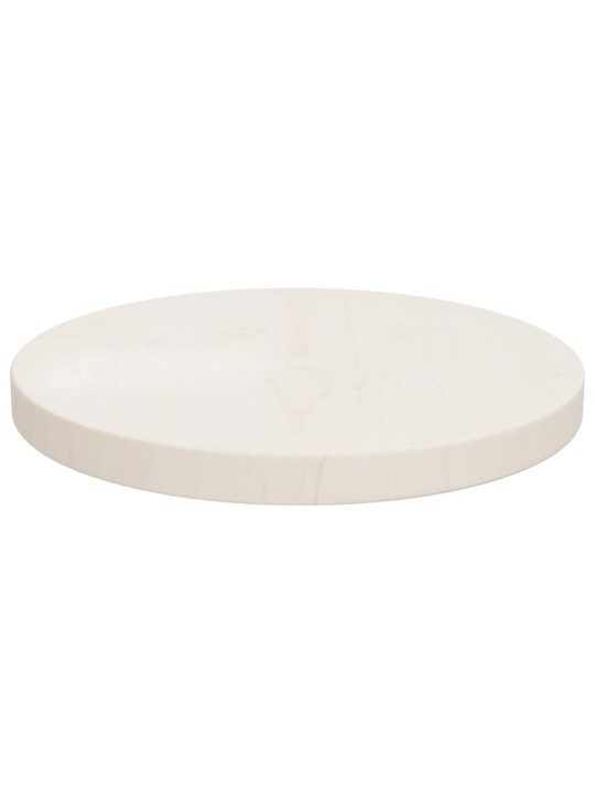 Stolní deska bílá Ø 30 x 2,5 cm masivní borové dřevo